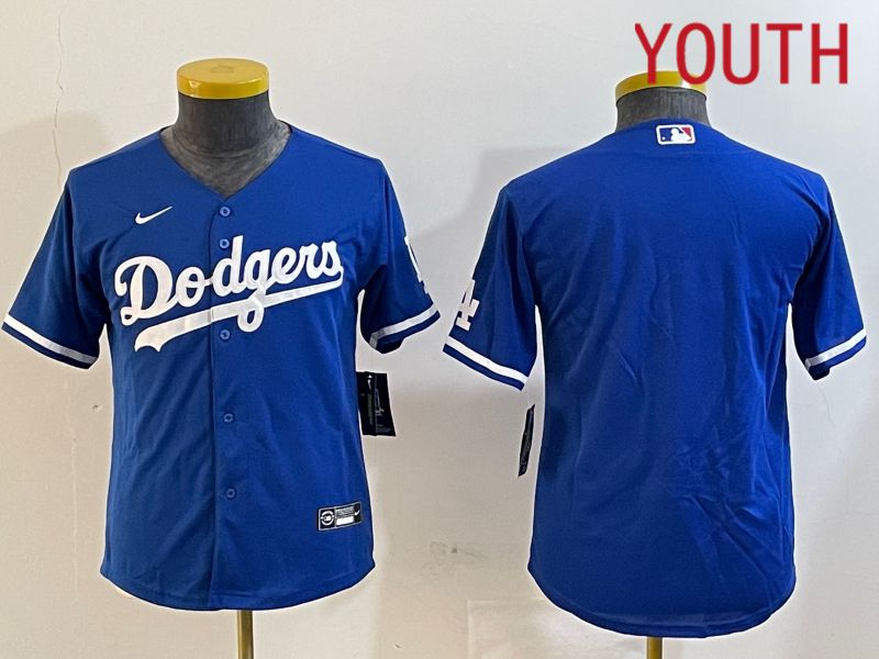 Youth Los Angeles Dodgers Blank Blue Game 2024 Nike MLB Jersey style 1218